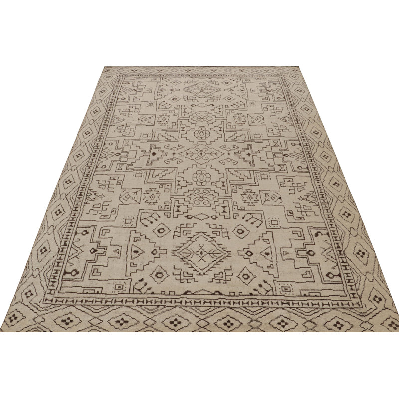 Moroccan Handmade Kilim Wool Geometric Area Rug, Rectangle 10' x 14'