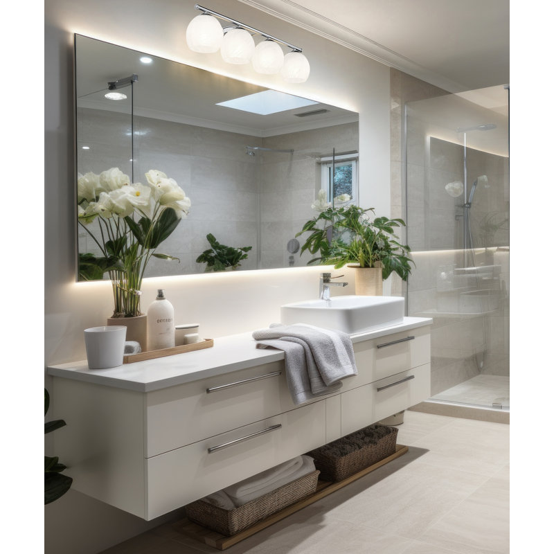 Ensemble de meuble-lavabo 4 lumières Colette, Chrome chrome