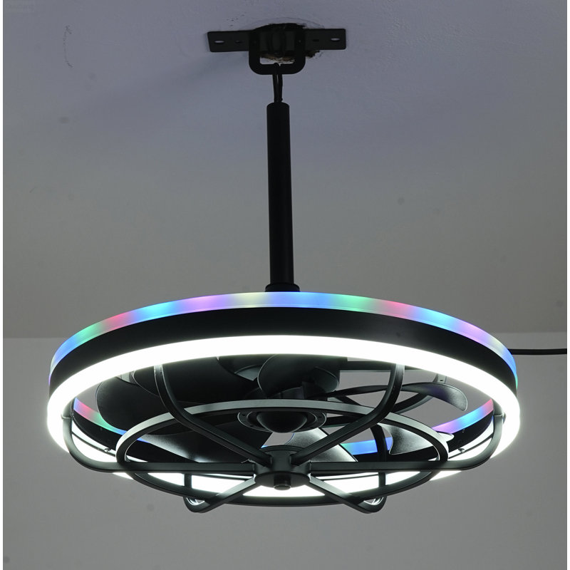 Ventilateur de plafond encastré industriel à intensité variable 6 lumières à DEL Dimmable