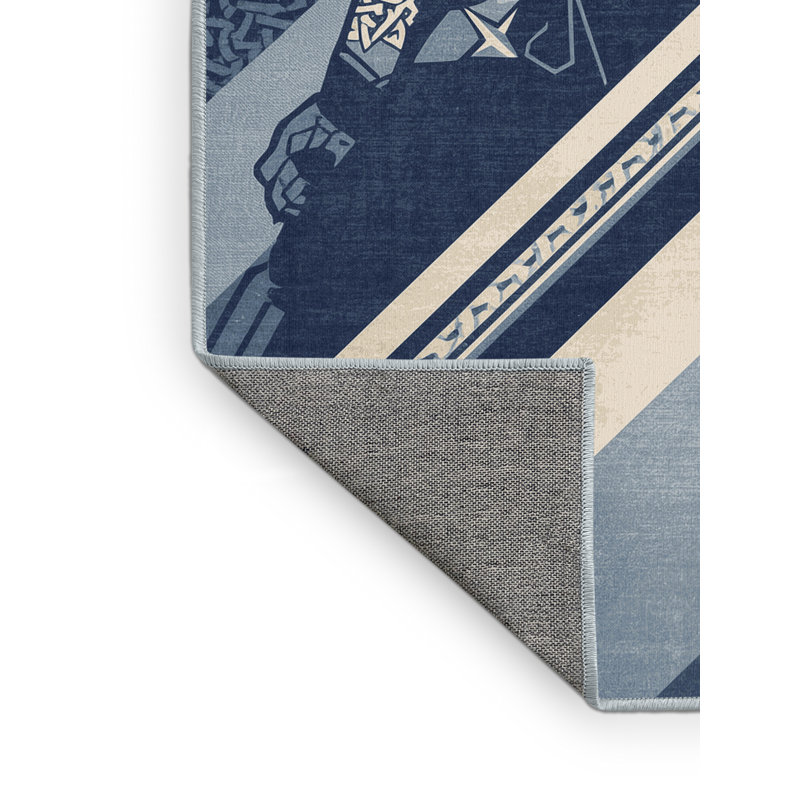 Tapis gris lavable à la machine Orrville Celtic Swordsman, 8 x 10