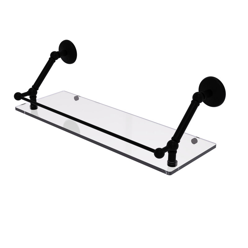 Tablette flottante avec barre de galerie Marchmont, Noir mat, H 8 po x l 24 po x P 8,6 po