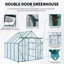 Base surélevée en polycarbonate à double porte de 8 pi x 8 pi et serres en aluminium pour ancrage robuste-116836833