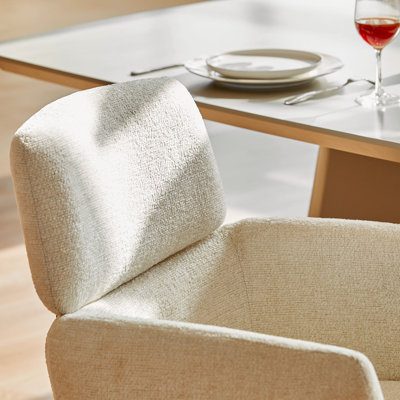 Chenille Fabric Upholstered Set Dining Chair,360°Swivel Accent Chair For Kitchen Living Room