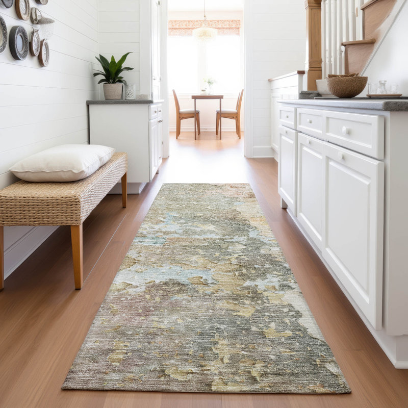 Premium Machine Washable Barry AMF1234 Abstract Rug, Runner 2'3" x 7'6"