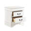 Table de chevet en bois blanc avec 2 tiroirs de rangement fonctionnels-2130903528
