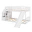 Lit superposé avec escalier de rangement et glissade-1956482906