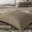 Édredon double / grand avec 5 pièces à rayures et coussins décoratifs, brun. Tissu, oreillers lavables à la machine en microfibre-122455652
