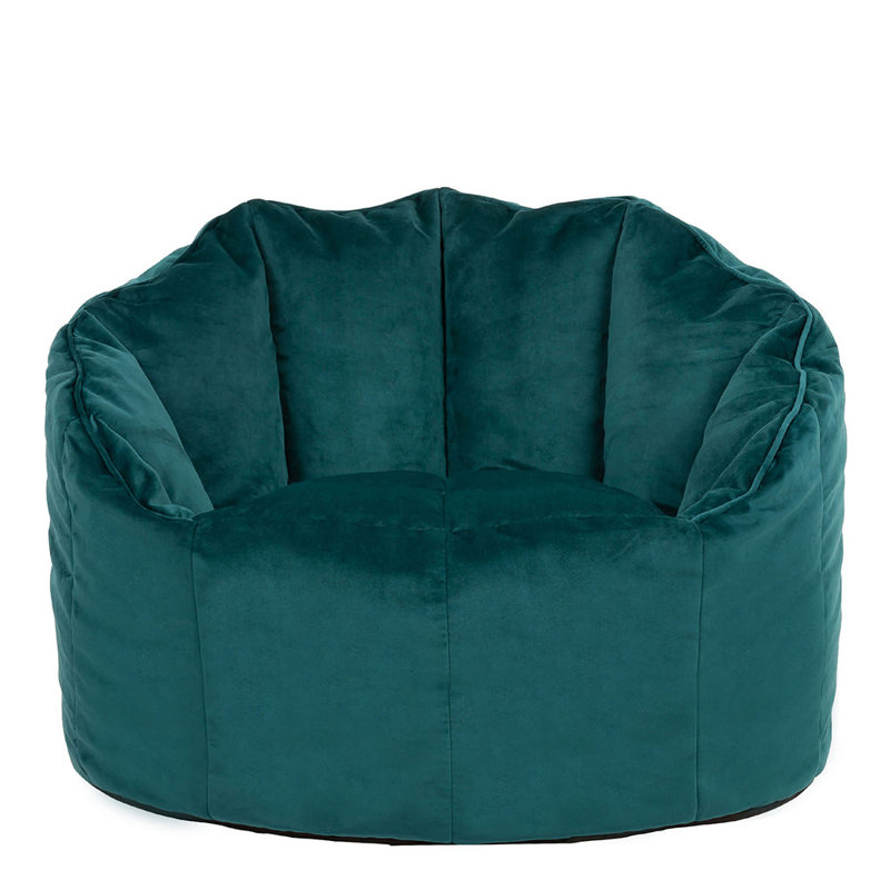 icon Milano Velvet Bean Bag Chair, Teal Green