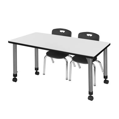 Learniture Whiteboard Adjustable Horseshoe 8 Students Activity Table