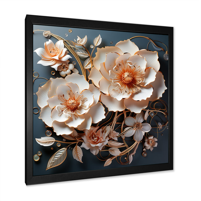 Modern Modern Roses Transparent Romance sur toile, H 36 po x l 36 po x P 1,5 po, Cadre simple noir