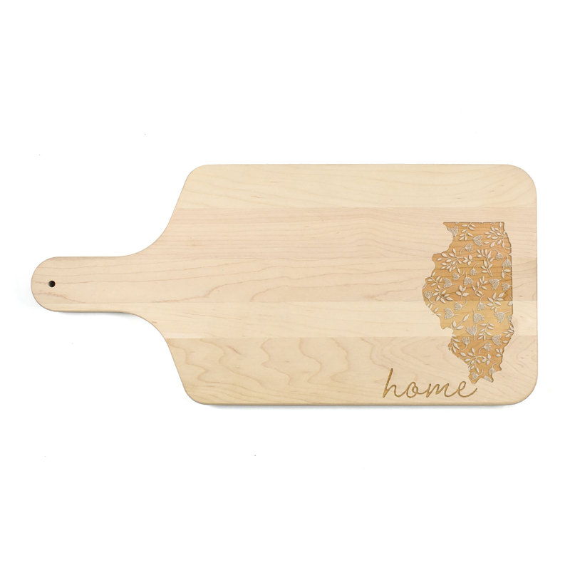 Floral Home State - Illinois Cutting Board