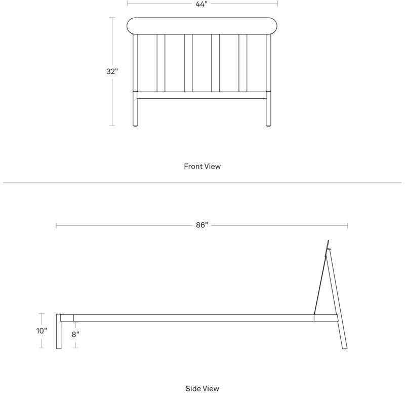 Goodie Metal Open-Frame Bed, Oblivion, Twin