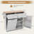 Rolling Kitchen Island Kitchen Island Cart with Drop Leaf Trash Can Cabinet Gray