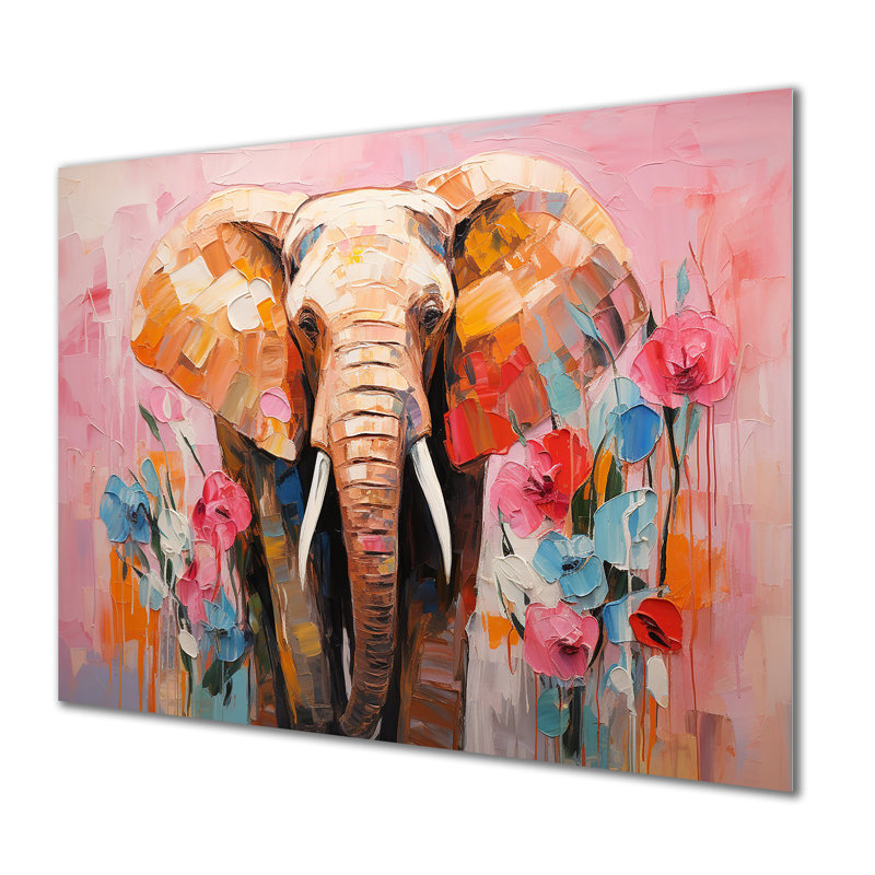 Éléphant gris abstrait, art mural II en éléphant, H 12 po x l 20 po x P 1 po