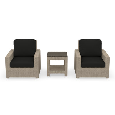 Outdoor Patio Lounge Chair With End Table Set And Sunbrella Cushions