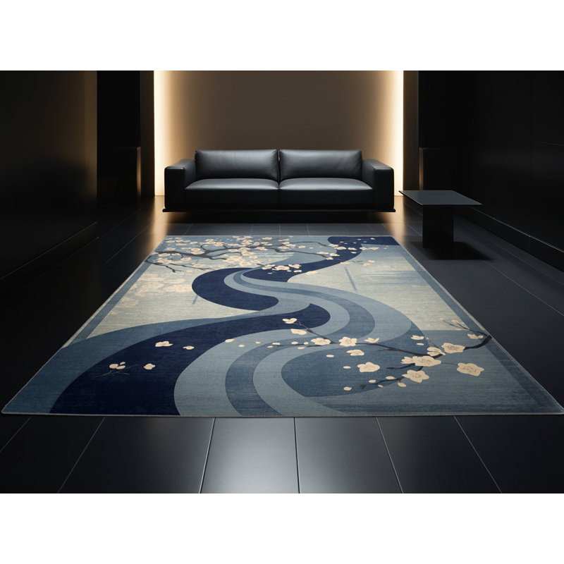 Tapis floral doux et moelleux Delmont, 8 x 12