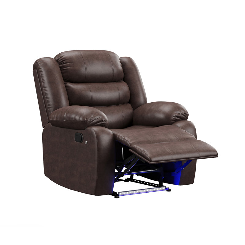 Fauteuil inclinable oscillant avec éclairage DEL, brun