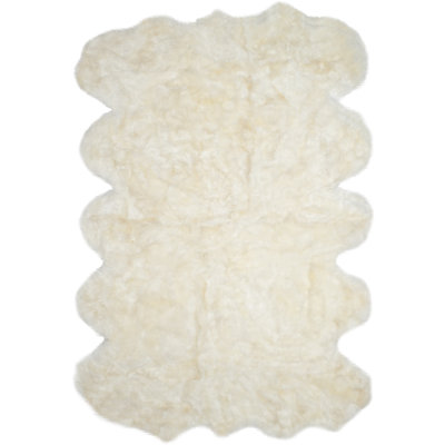 Mera White Handmade Sheepskin Rug