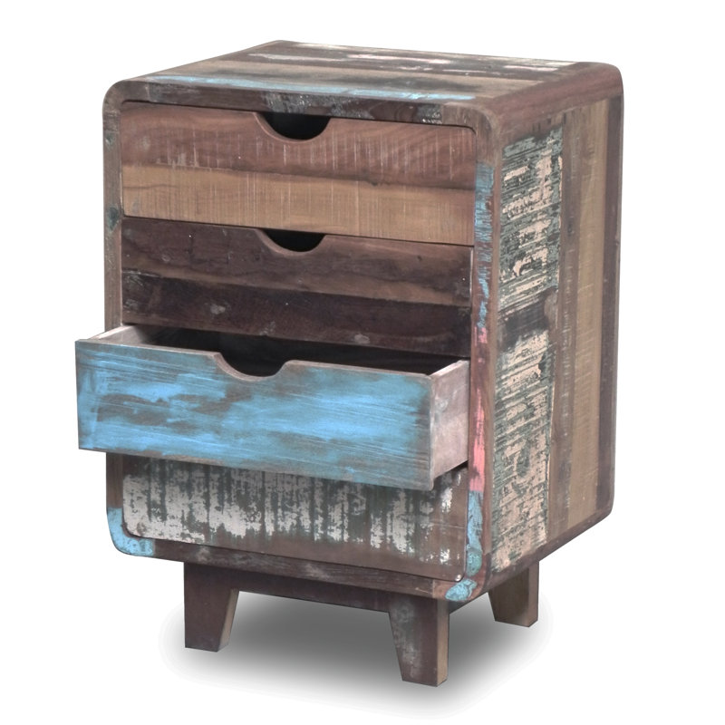 Paquette 50cm W Solid Wood Bedside Table
