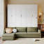 Grand lit escamotable mural avec canapé et tablettes-118705921