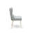 7 Piece Dinette Set Consist of a Rectangle Dining Room Table with Butterfly Leaf and 6 Baby Blue Linen Fabric Upholstered Chairs, Linen White-676811748