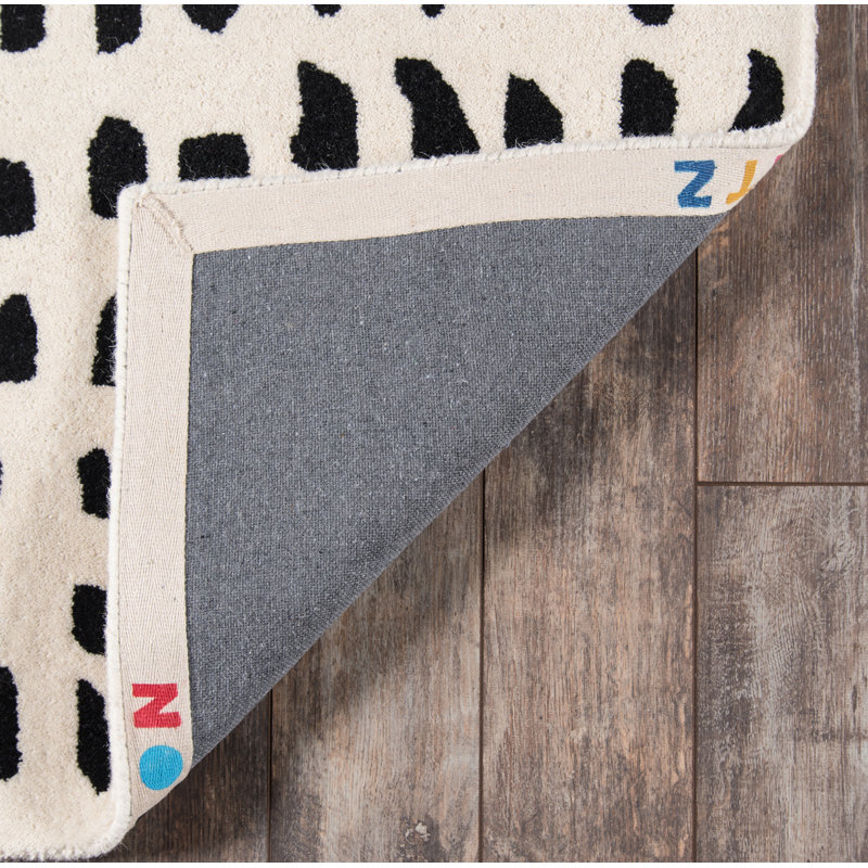 Dey Wool Geometric Area Rug in Off-White, Rectangle 8' x 10'
