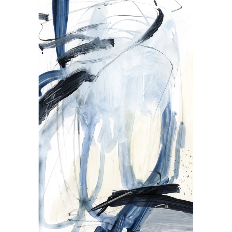 Indigo Swash II by Victoria Barnes - Painting Print, 122cm H x 81cm W, Black Floater Framed
