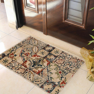 Tapis patchwork rustique 100% polypropylène Vanessa
