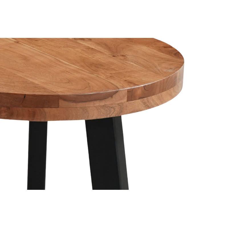 Table de bout ronde en bois massif