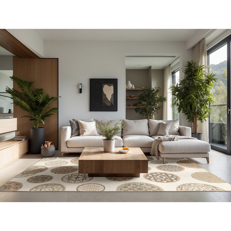 Tapis marocain doux et moelleux Eberhard, Carré 5 pi