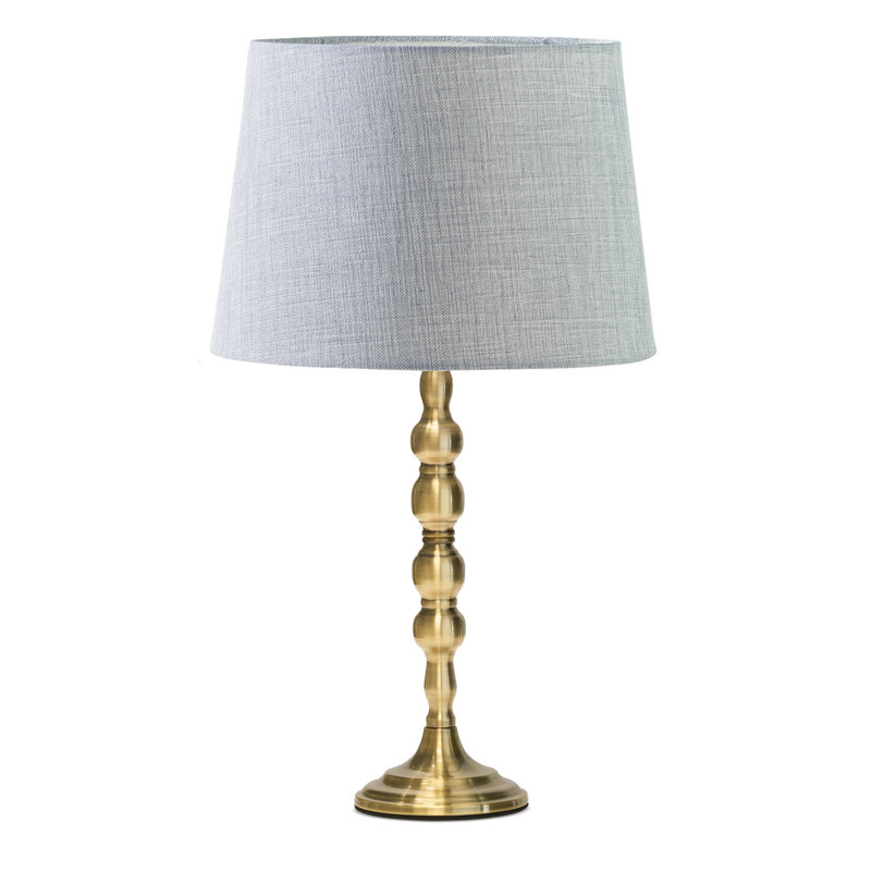 Waukena 50cm Table Lamp, Gold, Grey, 50cm H x 28cm W x 28cm D