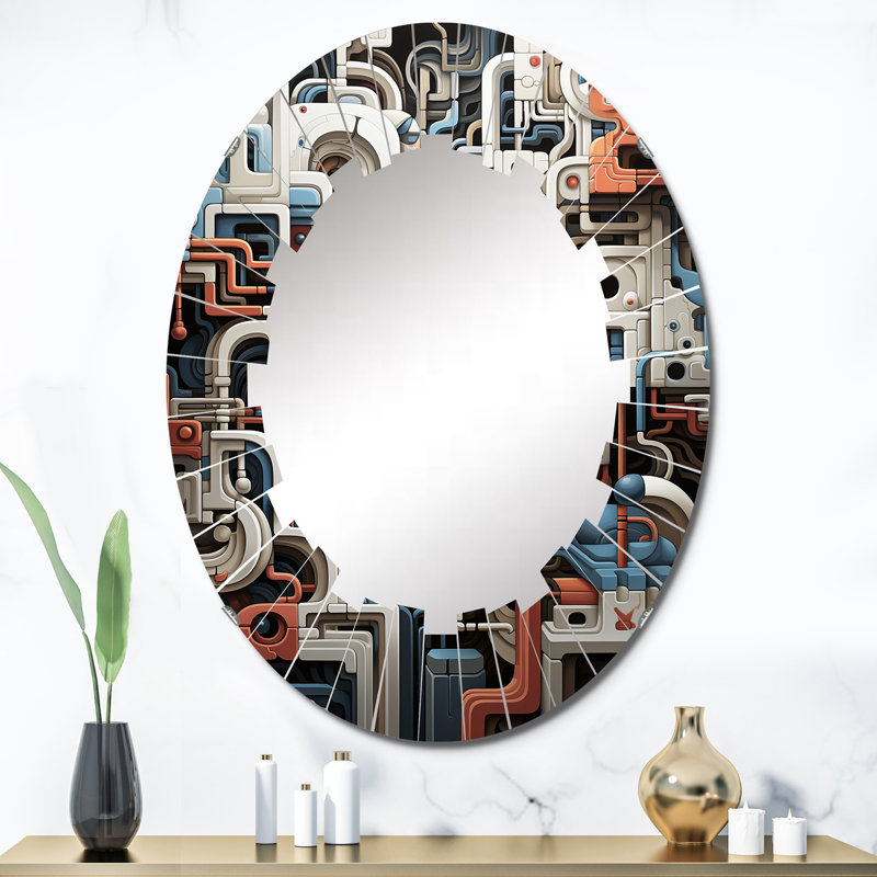 Castlevale - Miroir mural moderne ovale, 36 po x 24 po