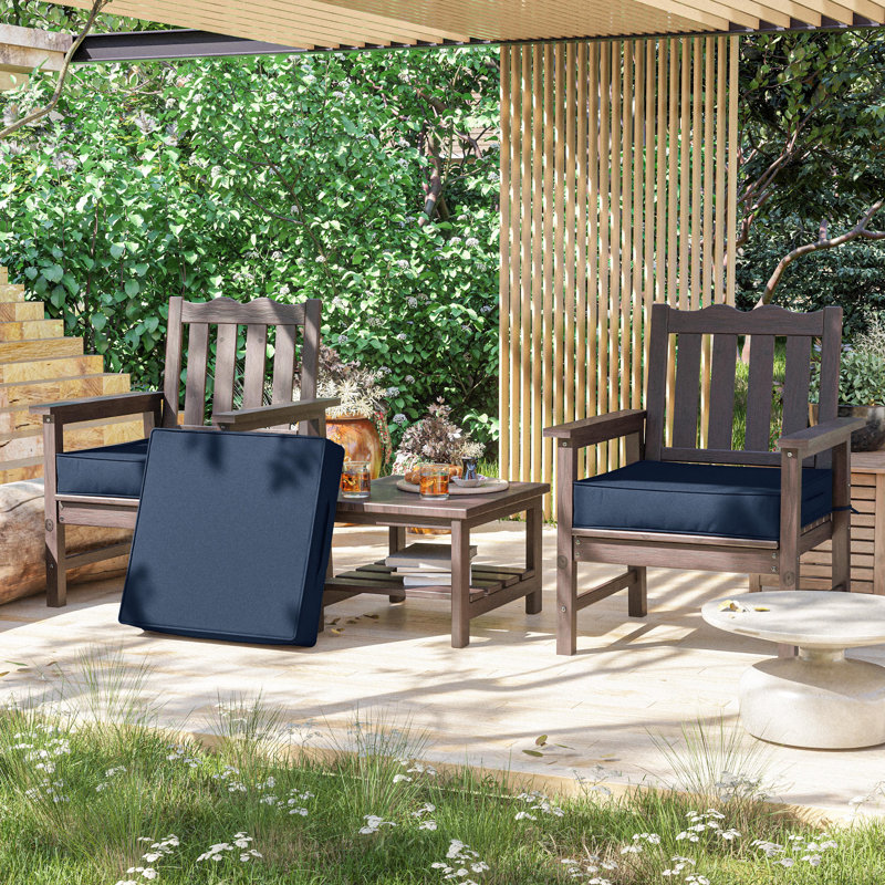 Outdoor 5” Seat Cushions And 24”X24” Outdoor Cushions Dining Seat Cushions , Navy Blue