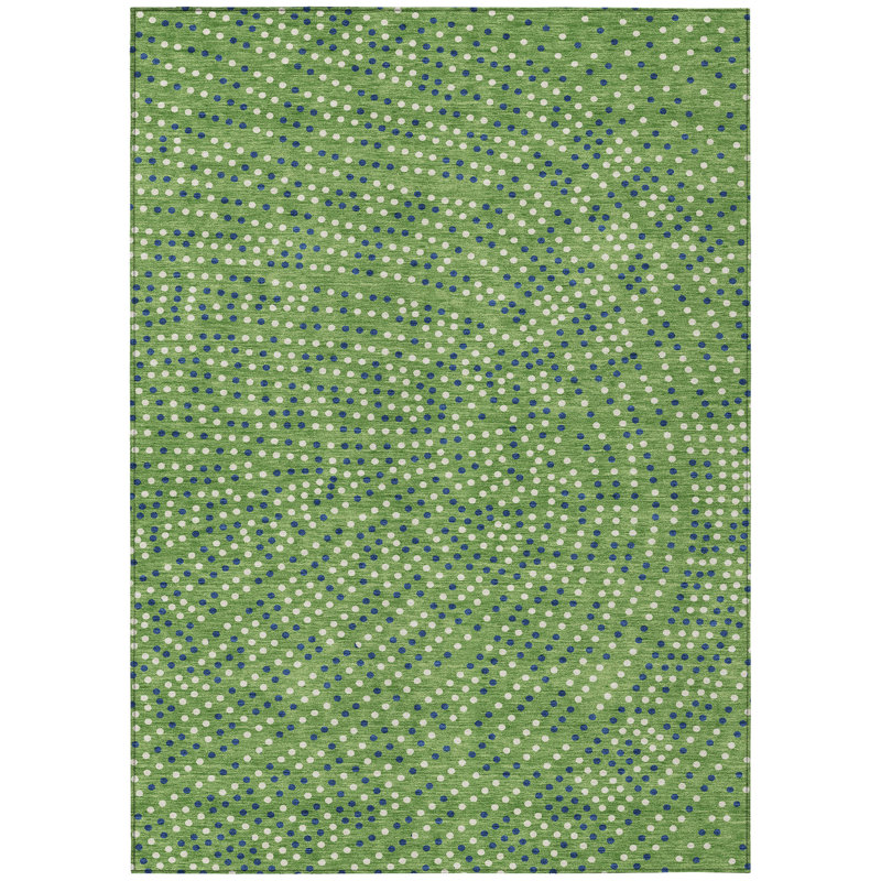 Mirelia Green Washable Indoor-Outdoor Rug - , 8' x 10'