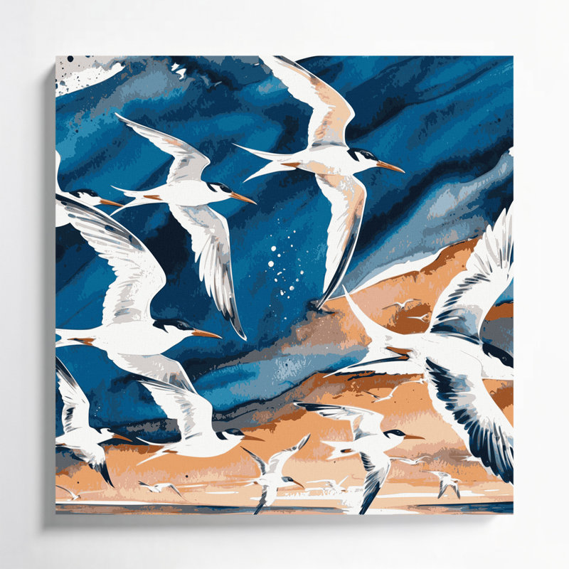 Art mural sur toile beige, H 12 po x l 12 po