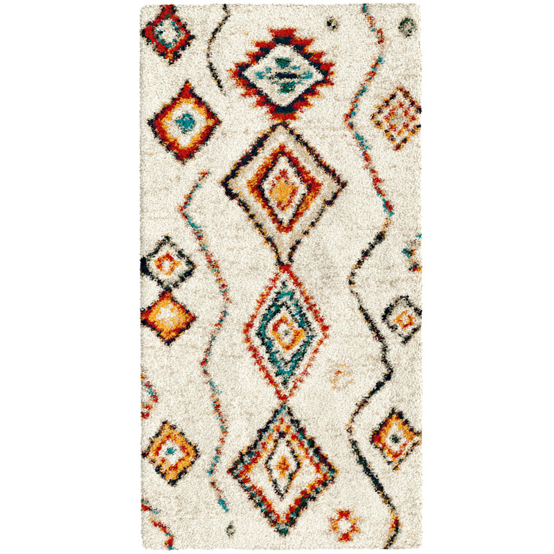 Allensville Geometric Shag Area Rug, Rectangle 80 x 150cm