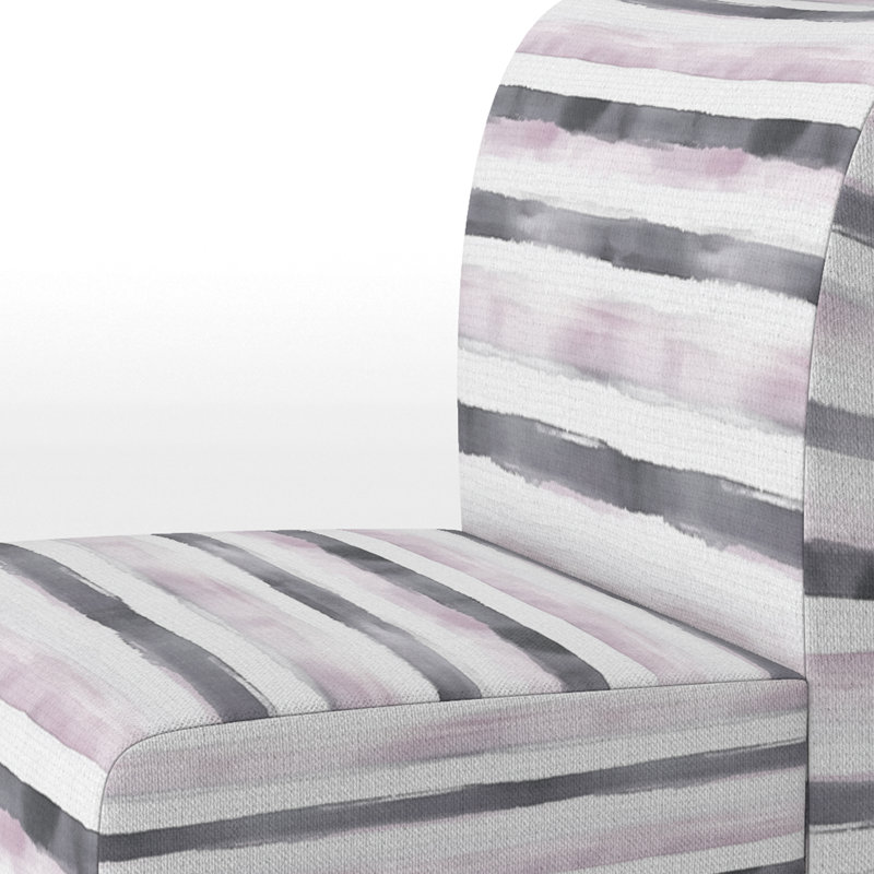 Fauteuil de chambre moderne et rembourré gris et mauve, Pantoufle sans accoudoirs