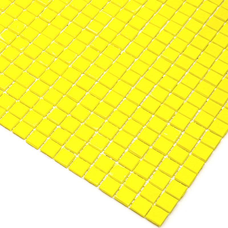 Skosh 0.6" x 0.6" Glass Grid Mosaic Wall & Floor Tile, Yellow