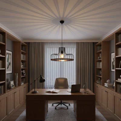 Luminaire suspendu simple en métal à hauteur ajustable