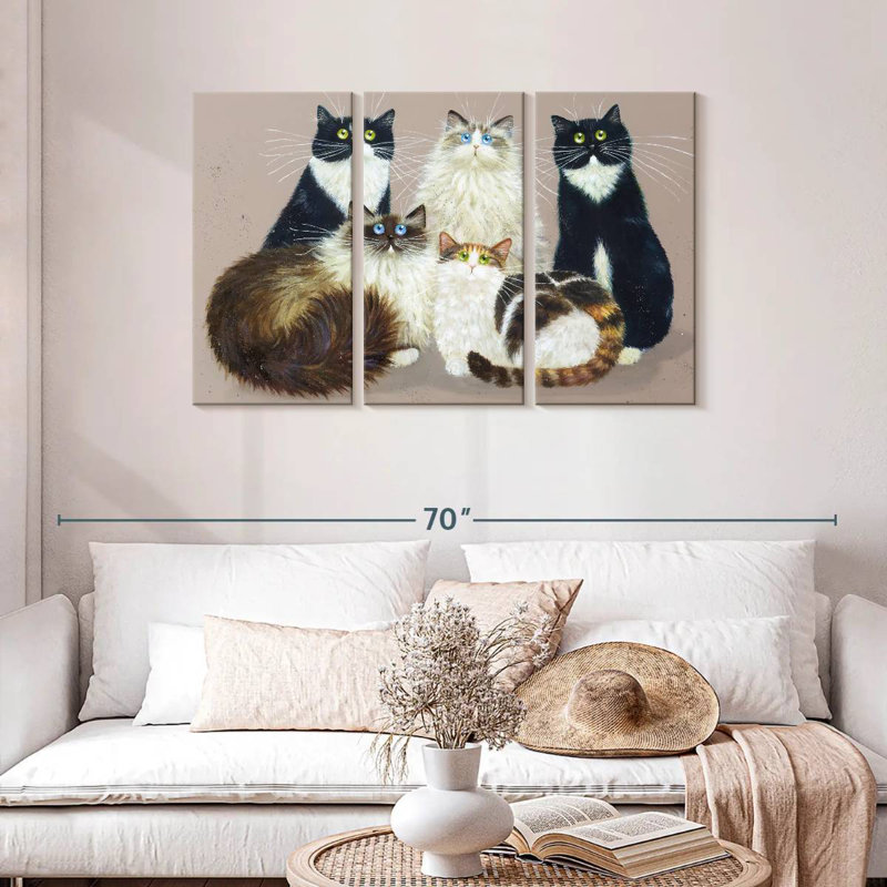 Brampt Five Cat Gang, 28" H x 45" W