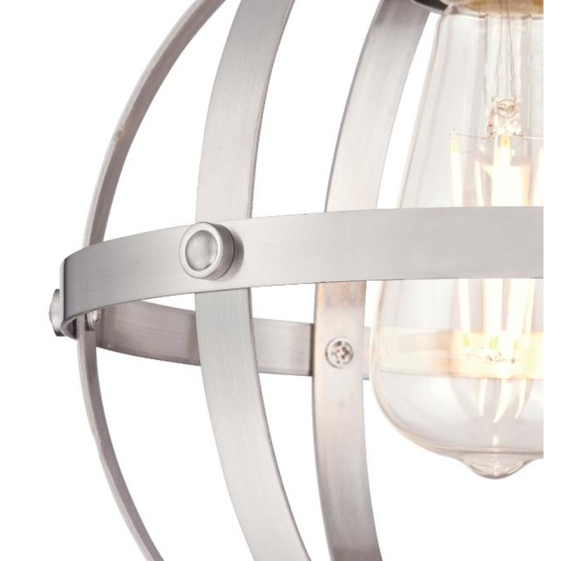 Luminaire suspendu sphère 1 lumière Genna, Nickel brossé