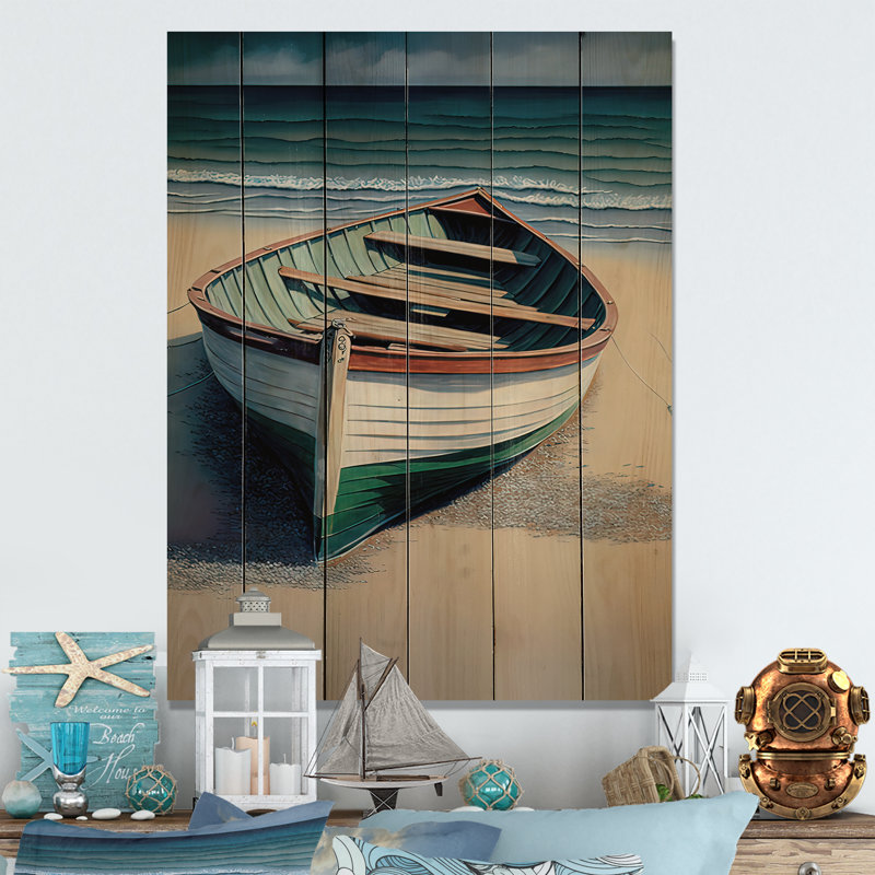 Bateau de Saegertown sur le bord de la mer II - impression, H 32 po x l 16 po x P 1 po