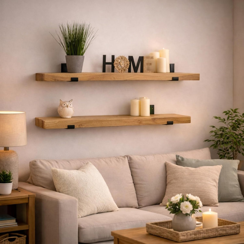 4.5cm H x 50cm W Solid Wood Bookcase