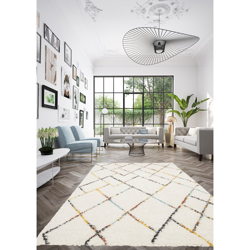 Thalia Geometric Shag Area Rug, Rectangle 200 x 290cm