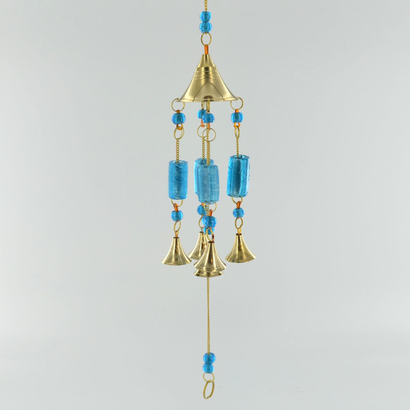 Mitzel Weather Resistant Religious & Spiritual Wind Chime, Blue/Gold