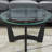 Oval Tempered Glass Coffee Table with Solid Wood Frame-1412084104