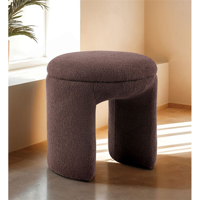 Tabouret d'appoint rond, Brun