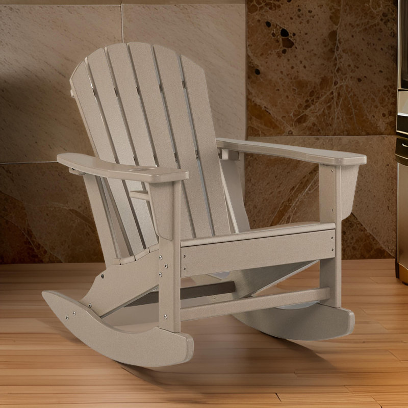 Chaise berçante d'extérieur en polyéthylène Caty, Brun