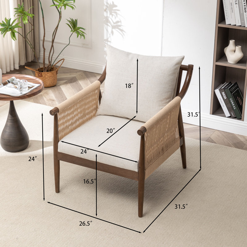 Fauteuil rembourré Radira, Polyester beige