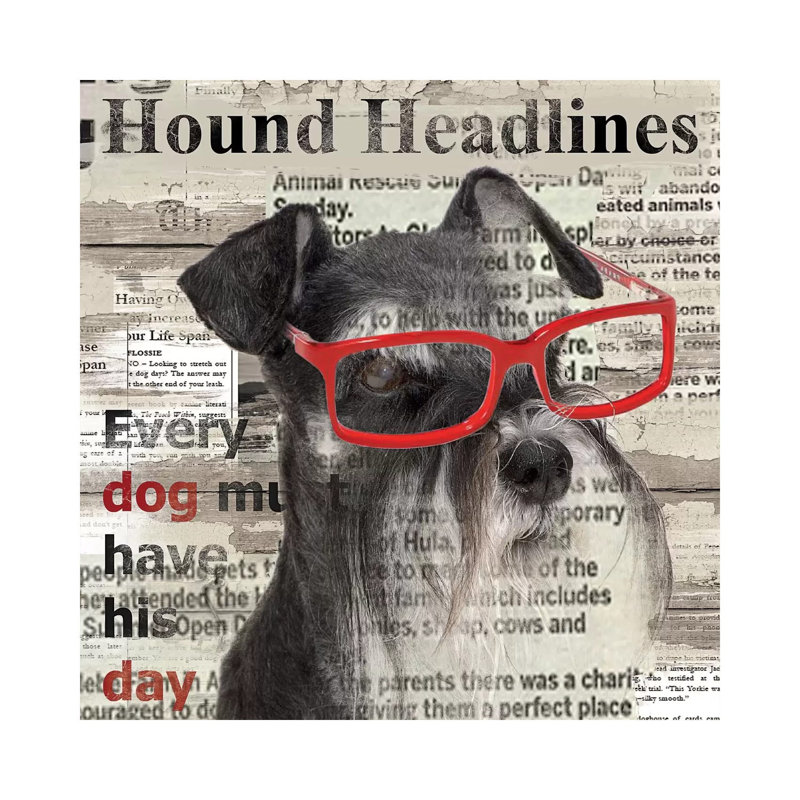 Hound Headline by Carol Robinson - Print on Canvas, Wrapped Canvas, 66.04 cm H x 66.04 cm W x 1.91 cm D